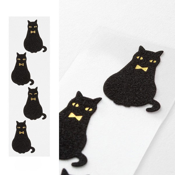Midori Letter Paper &amp; Envelopes with Stickers 947 Black Cat A — in use