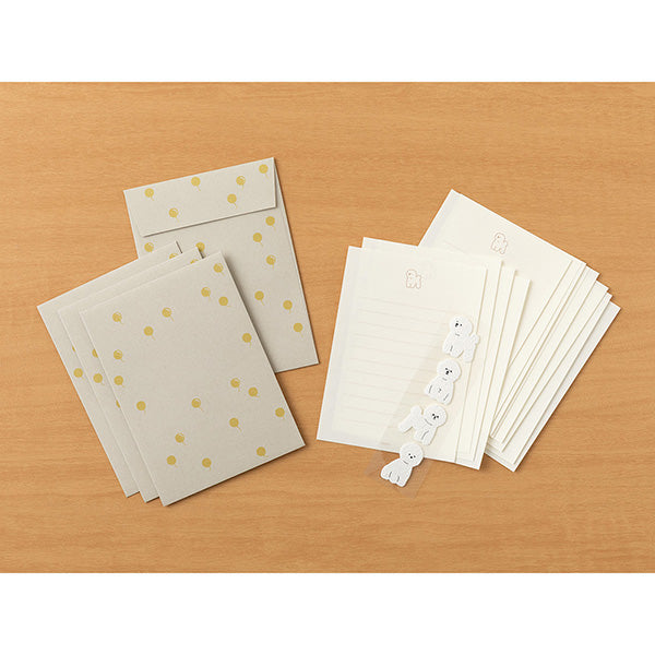 Midori Letter Paper & Envelopes with Stickers 949 Bichon Frise — side view