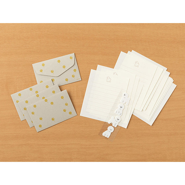 Midori Mini Letter Paper & Envelopes with Stickers 953 Bichon Frise — side view