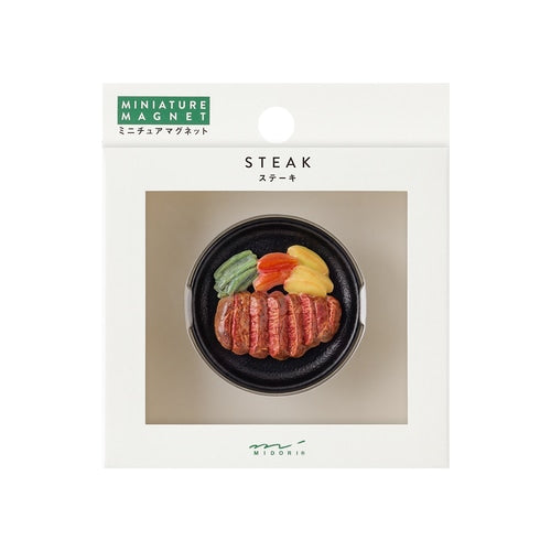 Midori Miniature Magnet - Steak — side view