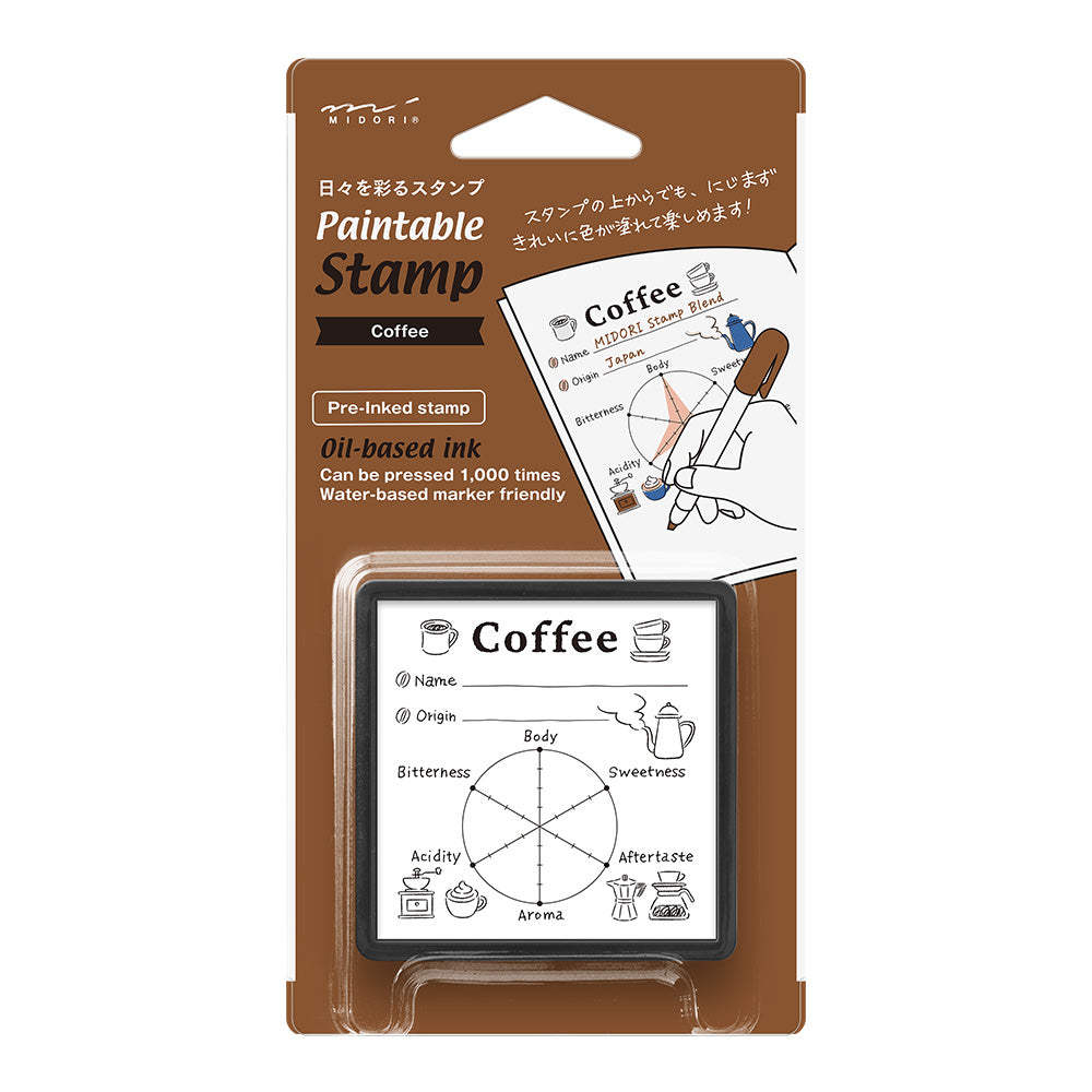 Midori Paintable Stamp Pre-inked - Coffee — front view