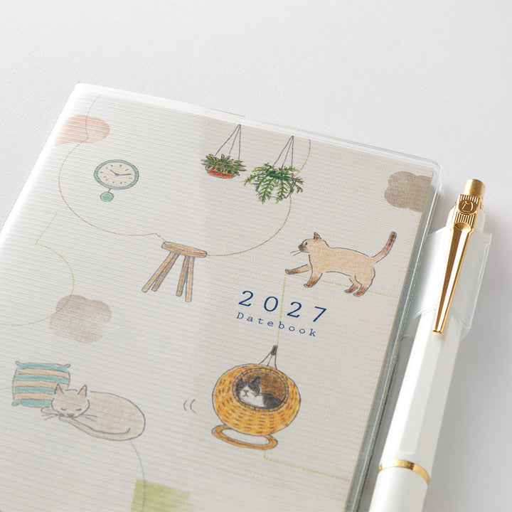 Midori Slim Pocket Diary Cat 2027