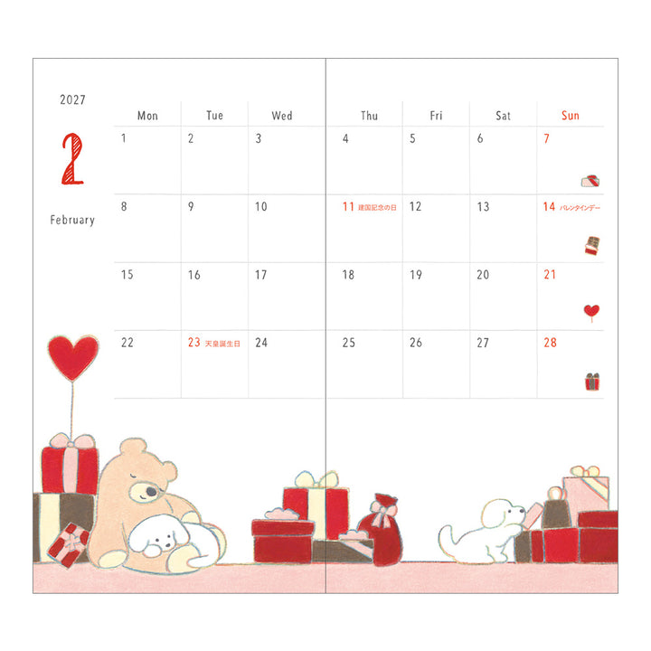 Midori Slim Pocket Diary Dog 2027