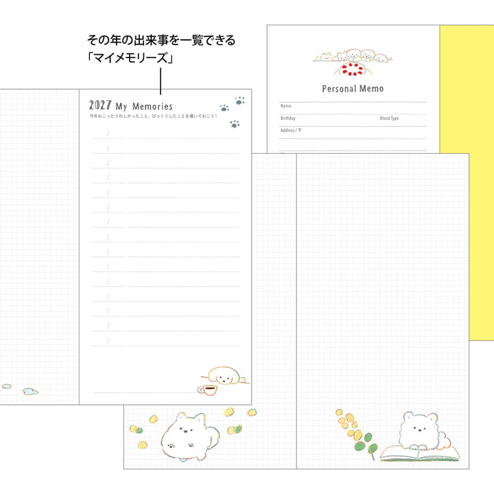 Midori Slim Pocket Diary Dog 2027