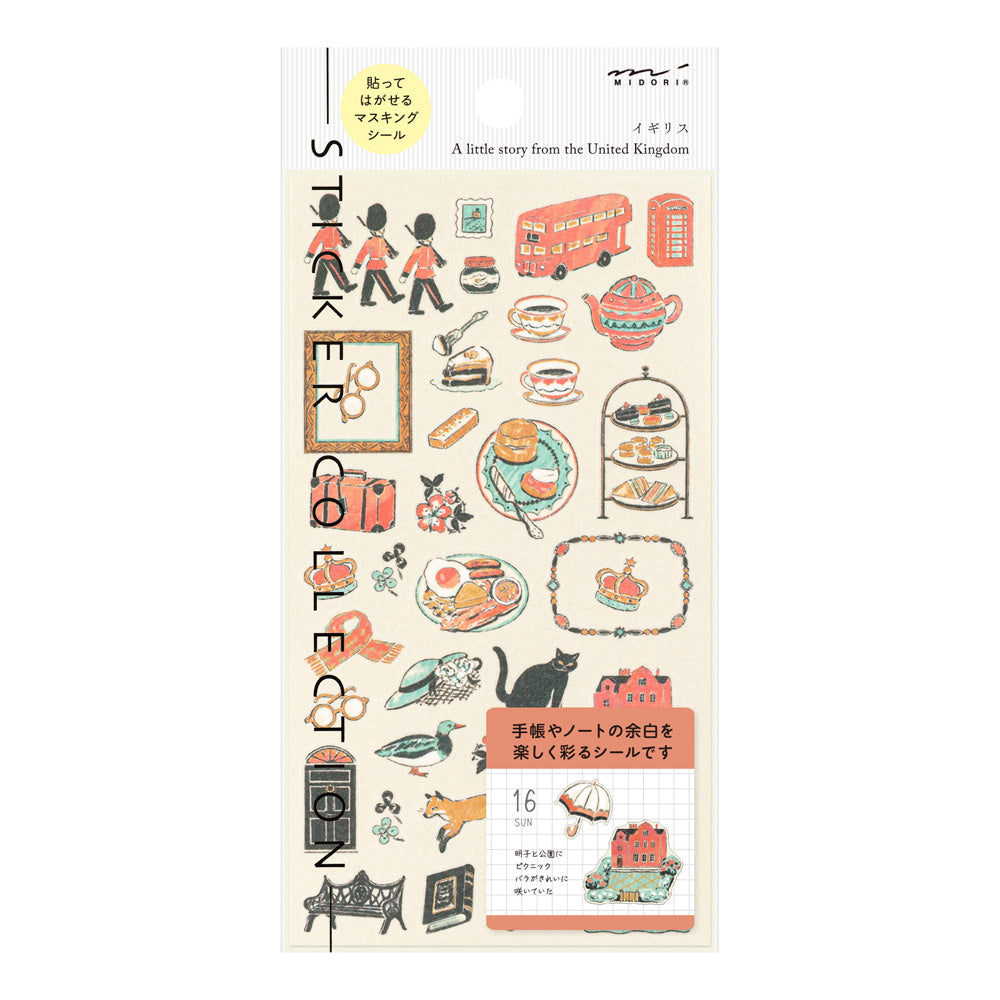 Midori Sticker 2710 British Motifs — front view