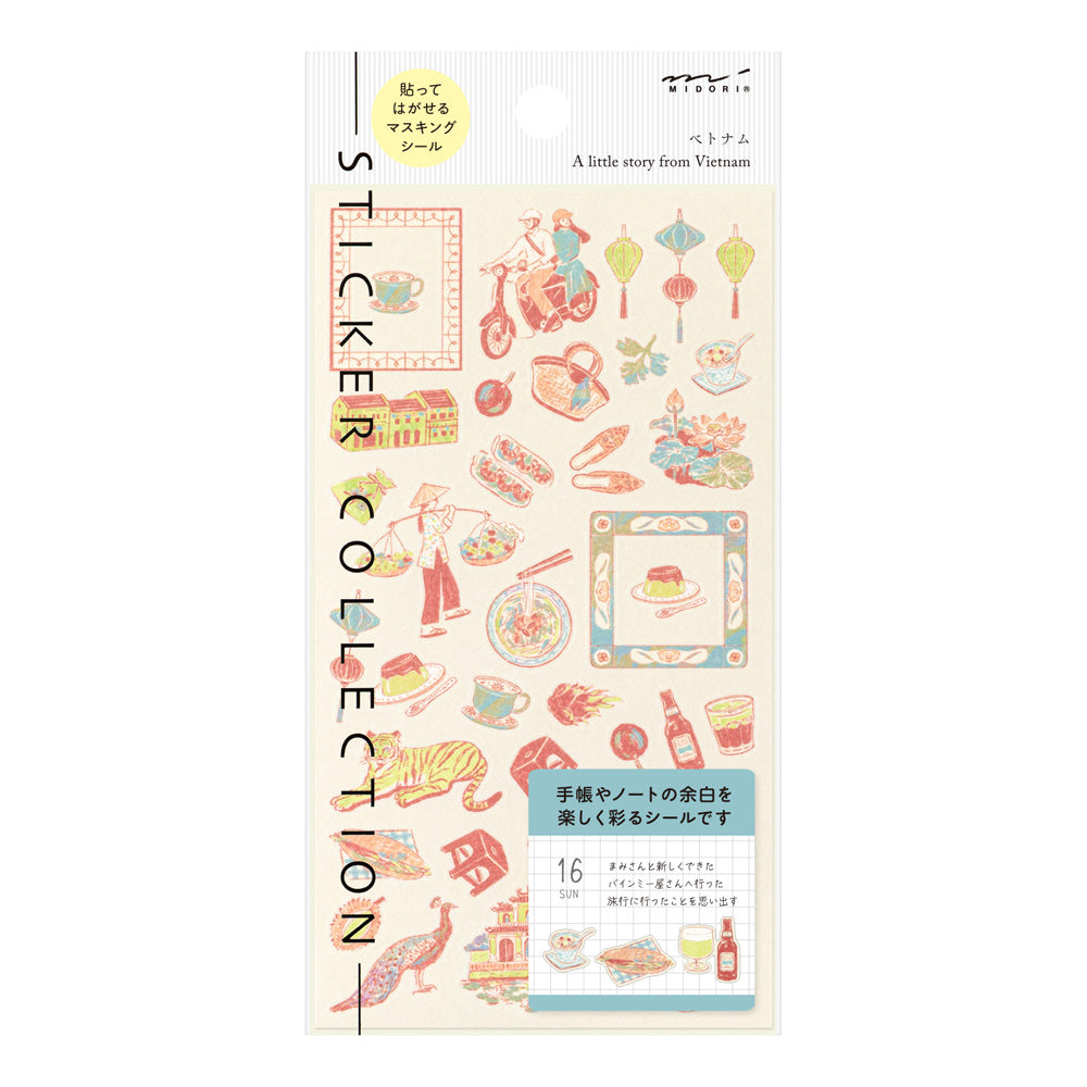Midori Sticker 2718 Vietnamese Motifs — front view