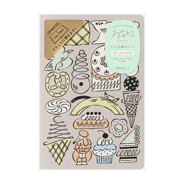 Midori Yuru Log Notebook B6 - Sweets &amp; Animals