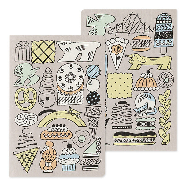 Midori Yuru Log Notebook B6 - Sweets &amp; Animals