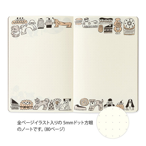 Midori Yuru Log Notebook B6 - Sweets &amp; Animals