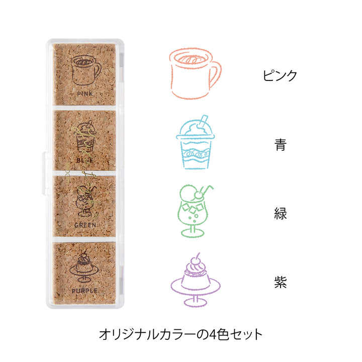 Midori Yuru Log Pre-inked Stamp - Cafe — detail view