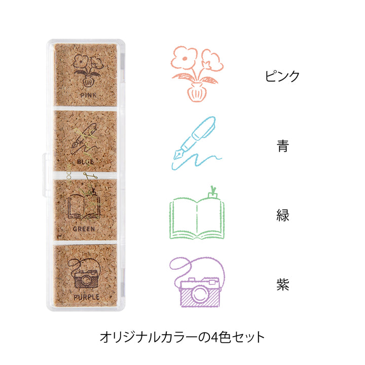 Midori Yuru Log Pre-inked Stamp - Daily Life — detail view