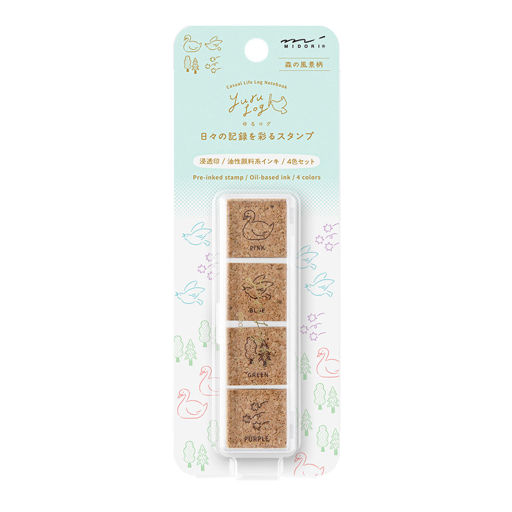Midori Yuru Log Pre-inked Stamp Forest Scenery, Midori, Pre-inked Stamp, Yuru Log, Midori Pre-inked Stamp, Cityluxe
