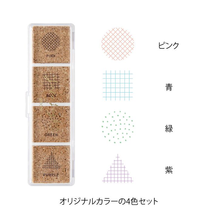Midori Yuru Log Pre-inked Stamp - Geometry — detail view