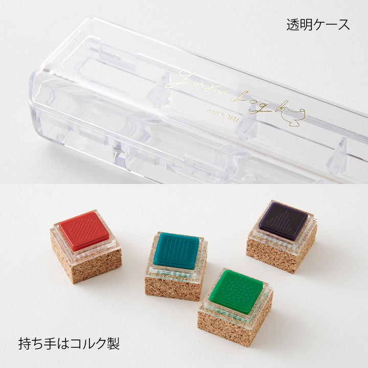 Midori Yuru Log Pre-inked Stamp - Geometry — in use