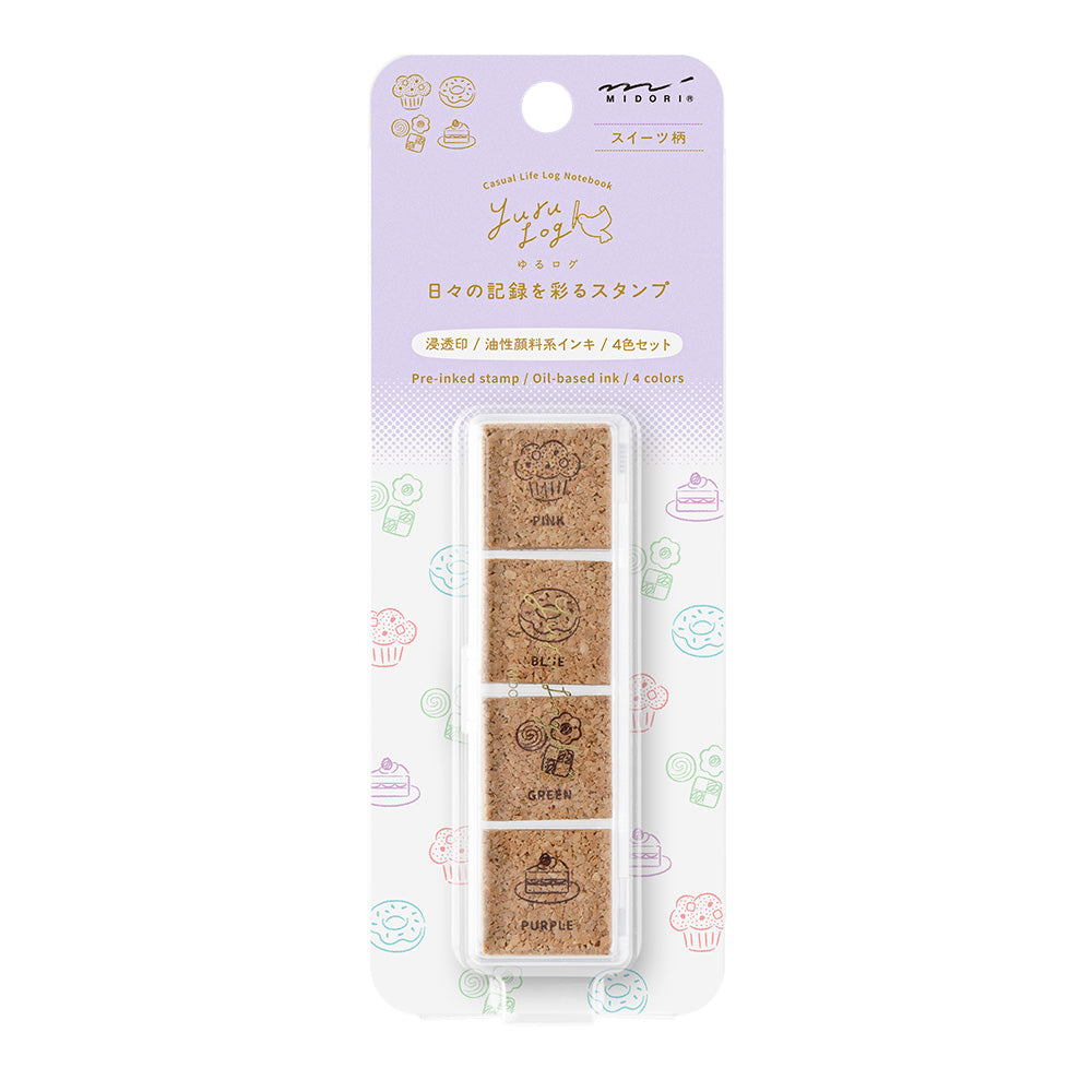 Midori Yuru Log Pre-inked Stamp - Sweet — front view