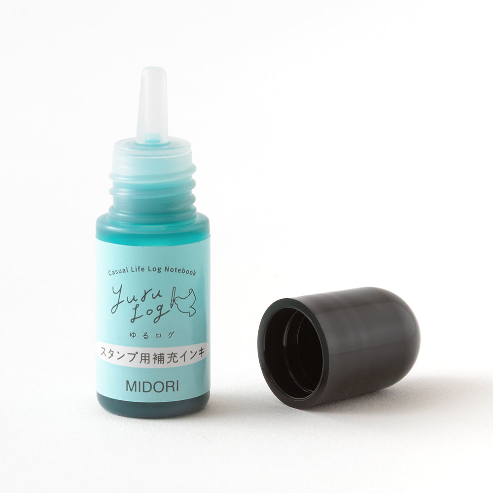 Midori Yuru Log Stamp Pre-inked Refill Ink - Blue — tip detail