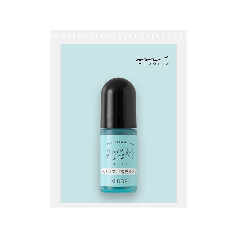 Midori Yuru Log Stamp Pre-inked Refill Ink - Blue — front view