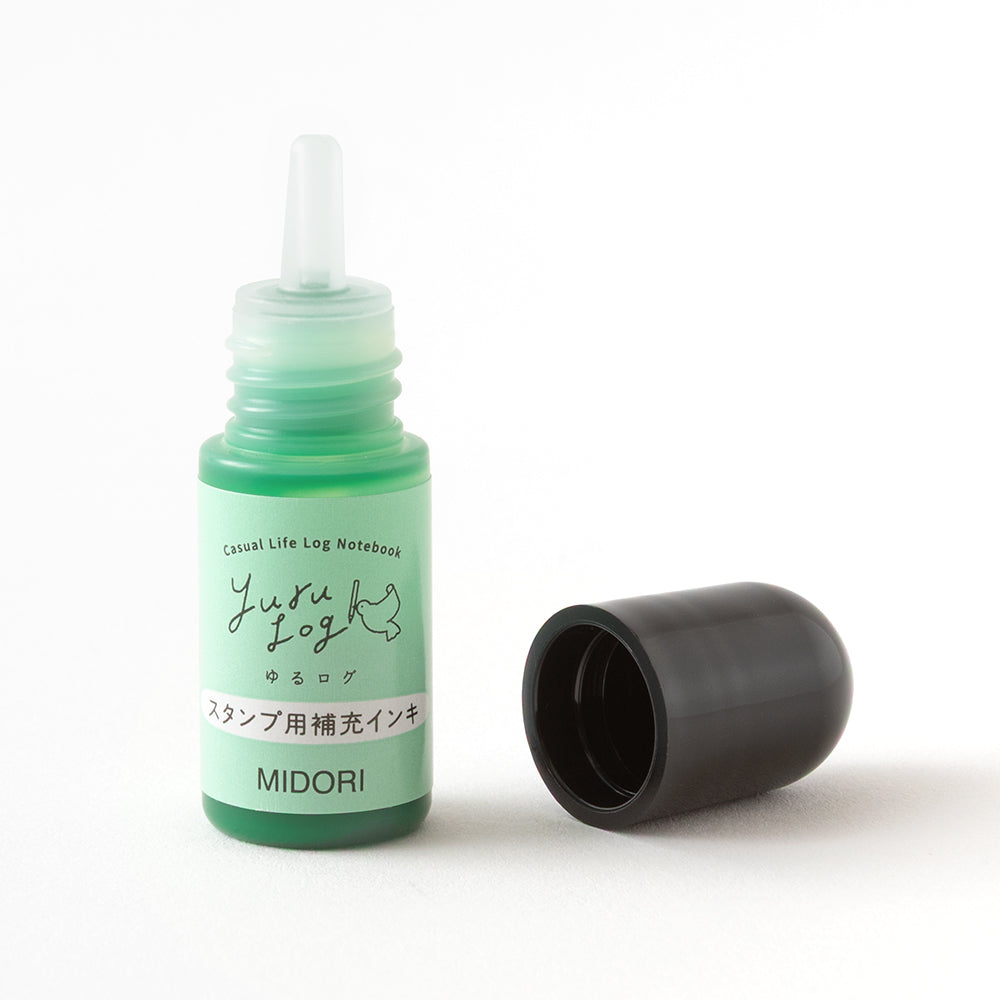 Midori Yuru Log Stamp Pre-inked Refill Ink - Green — tip detail