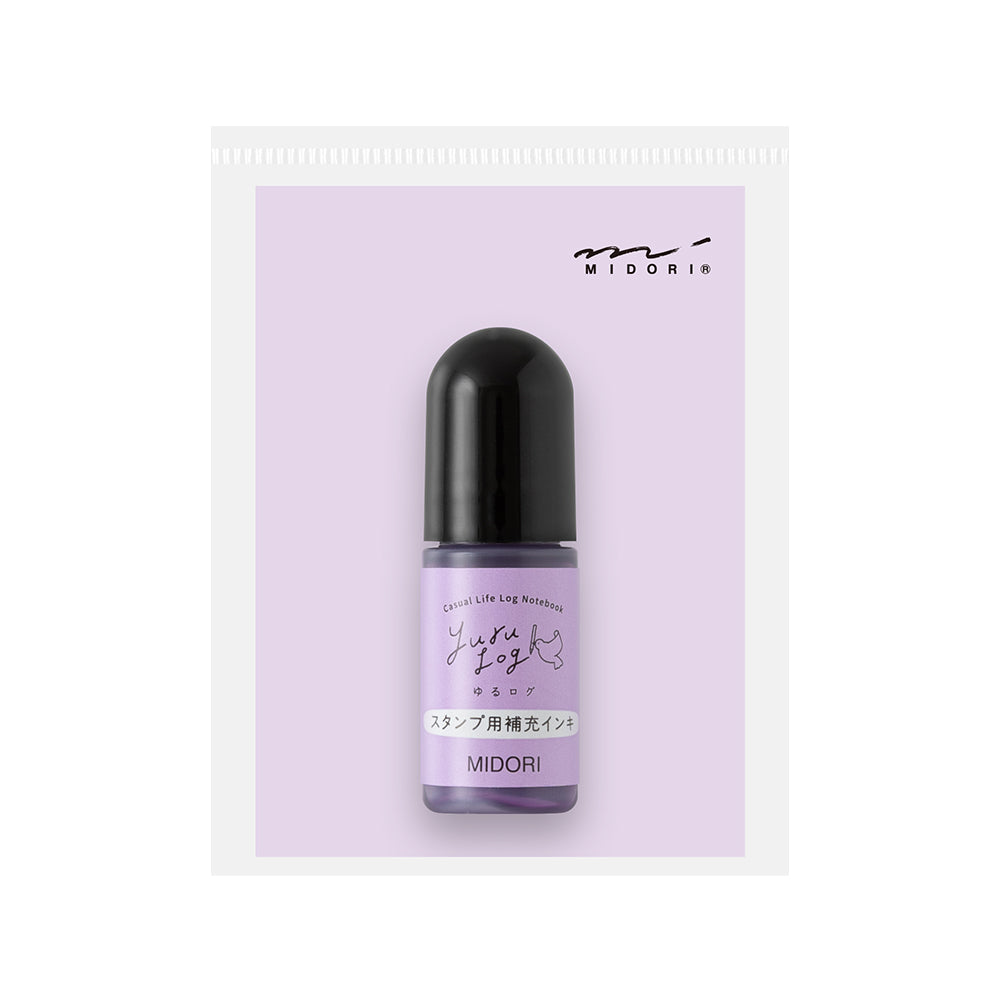 Midori Yuru Log Stamp Pre-inked Refill Ink - Purple — front view
