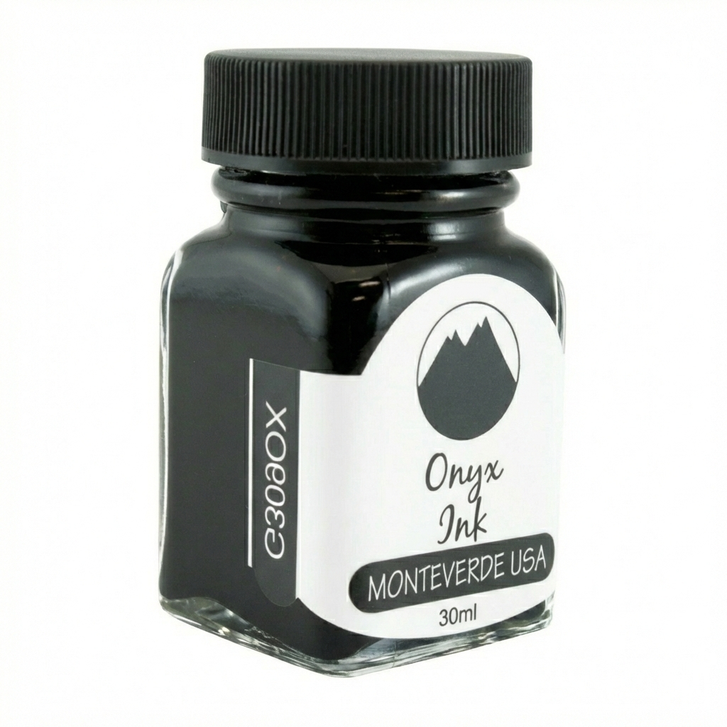 Monteverde 30ml Ink Bottle Onyx — bottle front