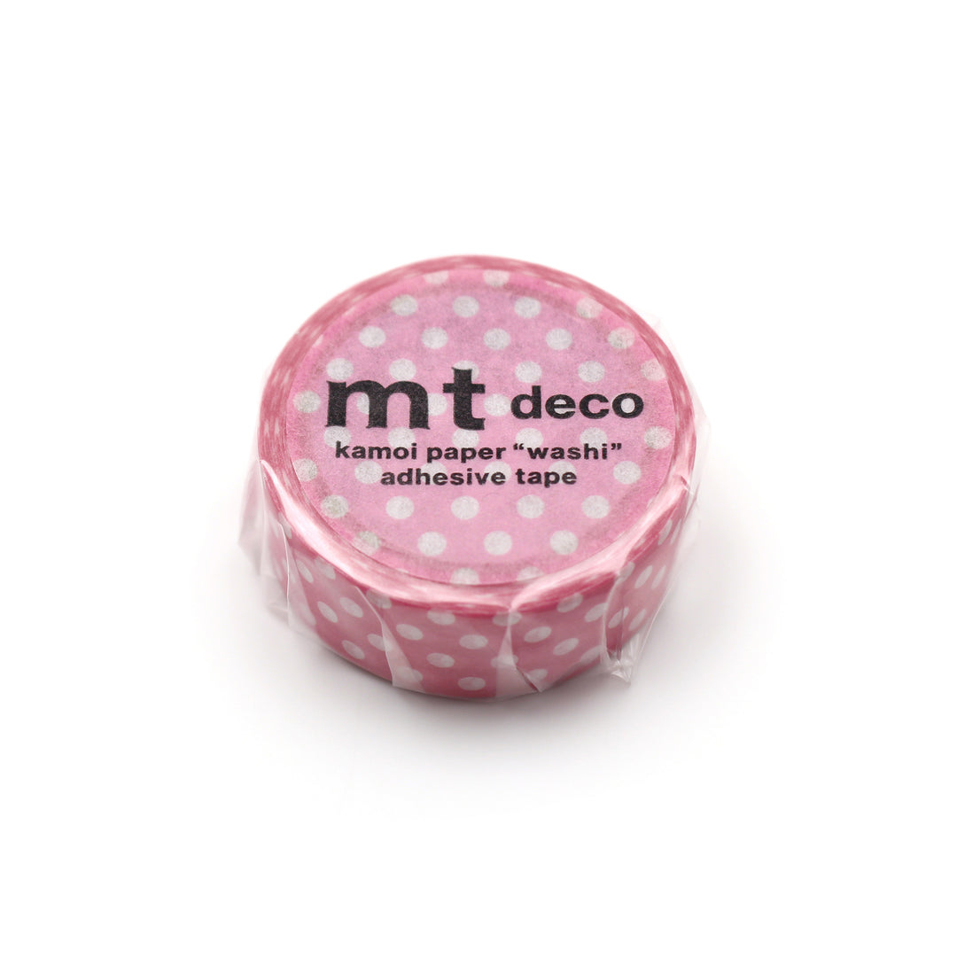 MT 1P Dot Washi Tape - Aurora Pink — roll front