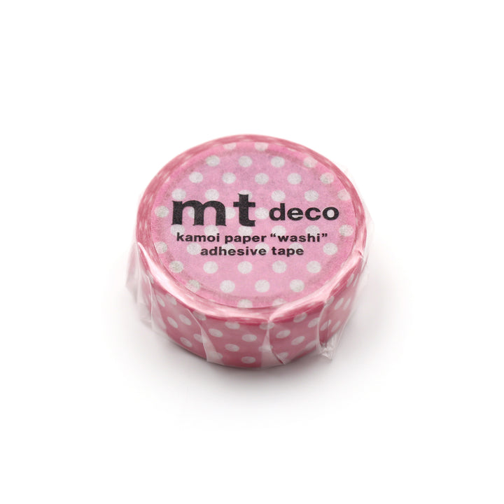 MT 1P Dot Washi Tape - Aurora Pink — roll front