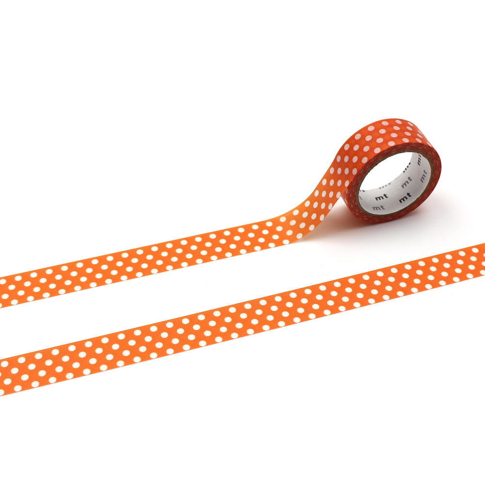 MT 1P Dot Washi Tape in Deep Orange — MT Tape washi tape — decorative Japanese paper tape for journaling and craft, at Cityluxe Singapore