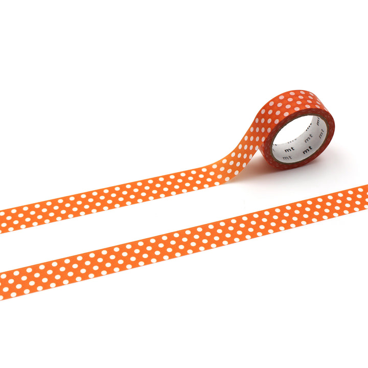 MT 1P Dot Washi Tape in Deep Orange — MT Tape washi tape — decorative Japanese paper tape for journaling and craft, at Cityluxe Singapore