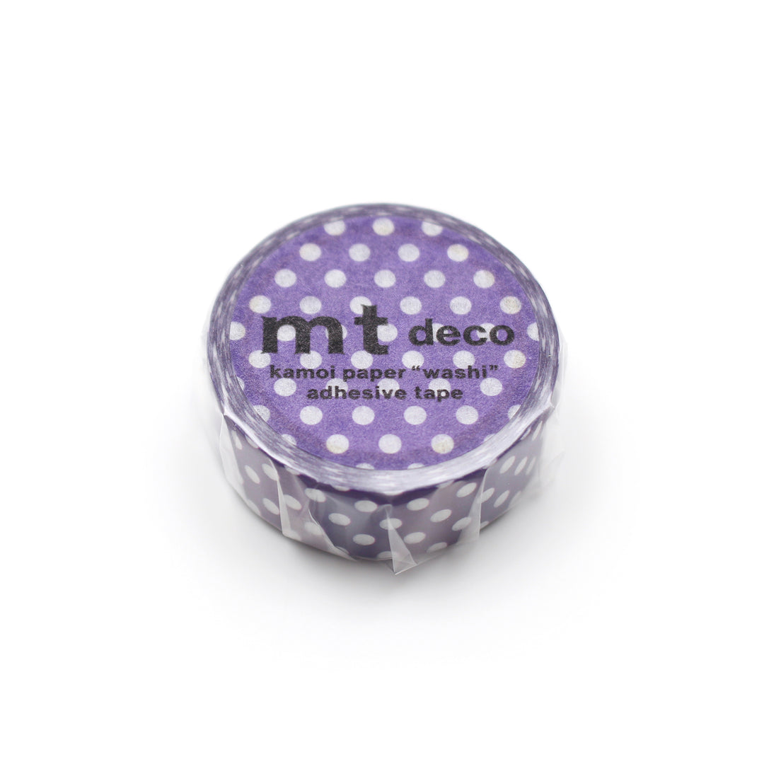 MT 1P Dot Washi Tape - Deep Purple — roll front