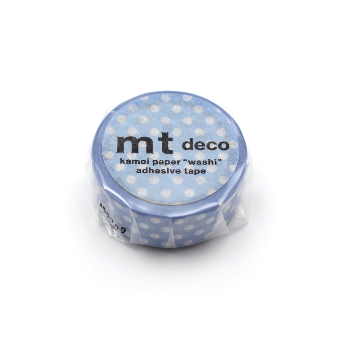MT 1P Dot Washi Tape - Light Blue Purple — roll front