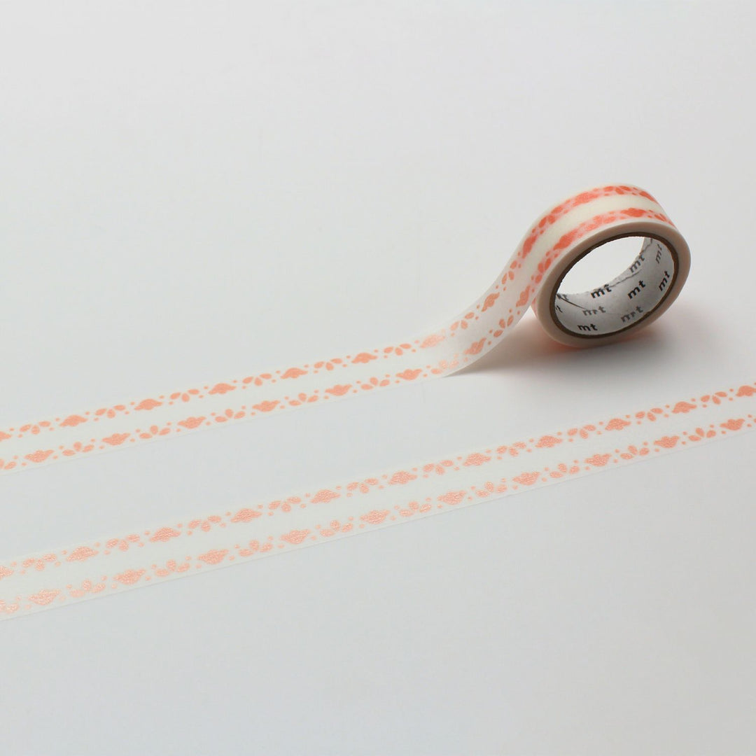 MT 1P Kamoi Washi Tape - Silky Flower — roll front