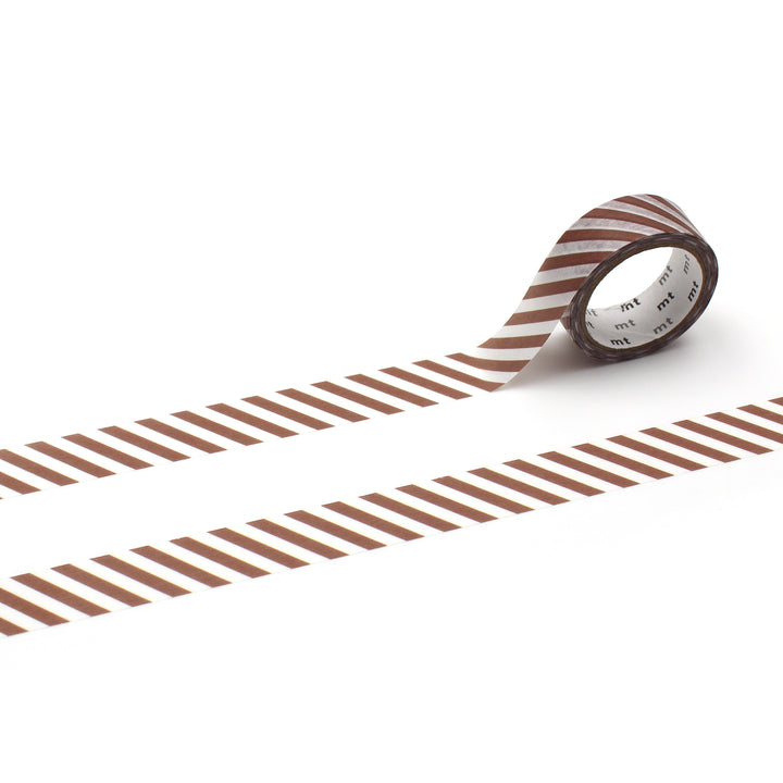 MT 1P Stripe Washi Tape - Brown — pattern detail