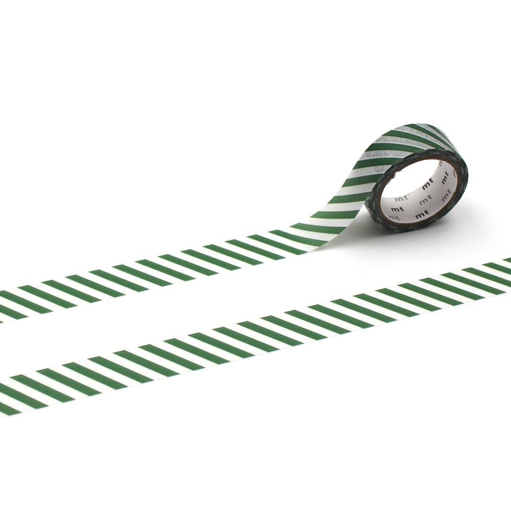 MT 1P Stripe Washi Tape - Deep Green — pattern detail