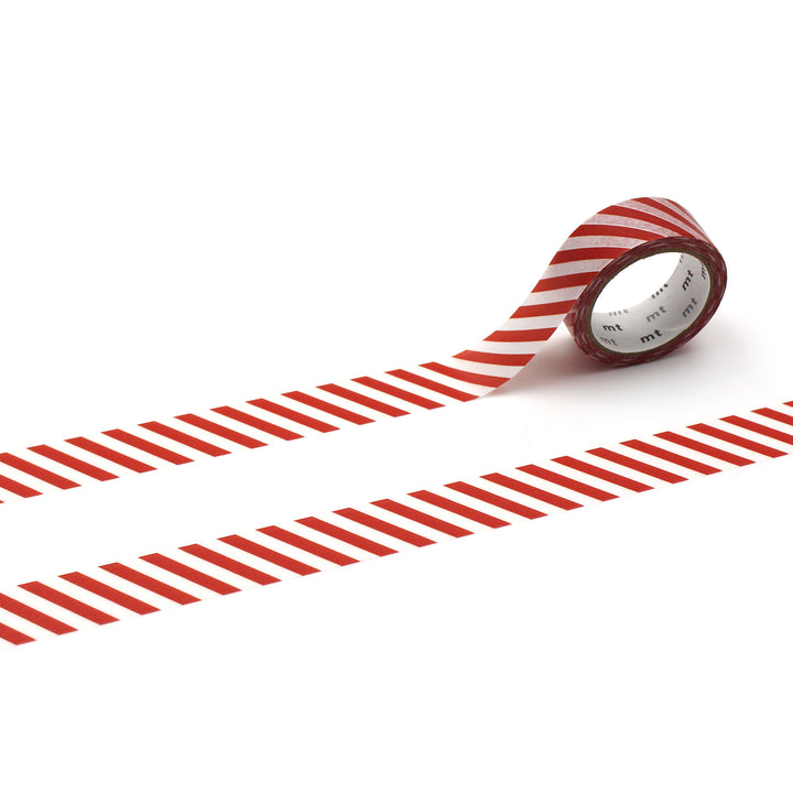 MT 1P Stripe Washi Tape - Deep Red — pattern detail