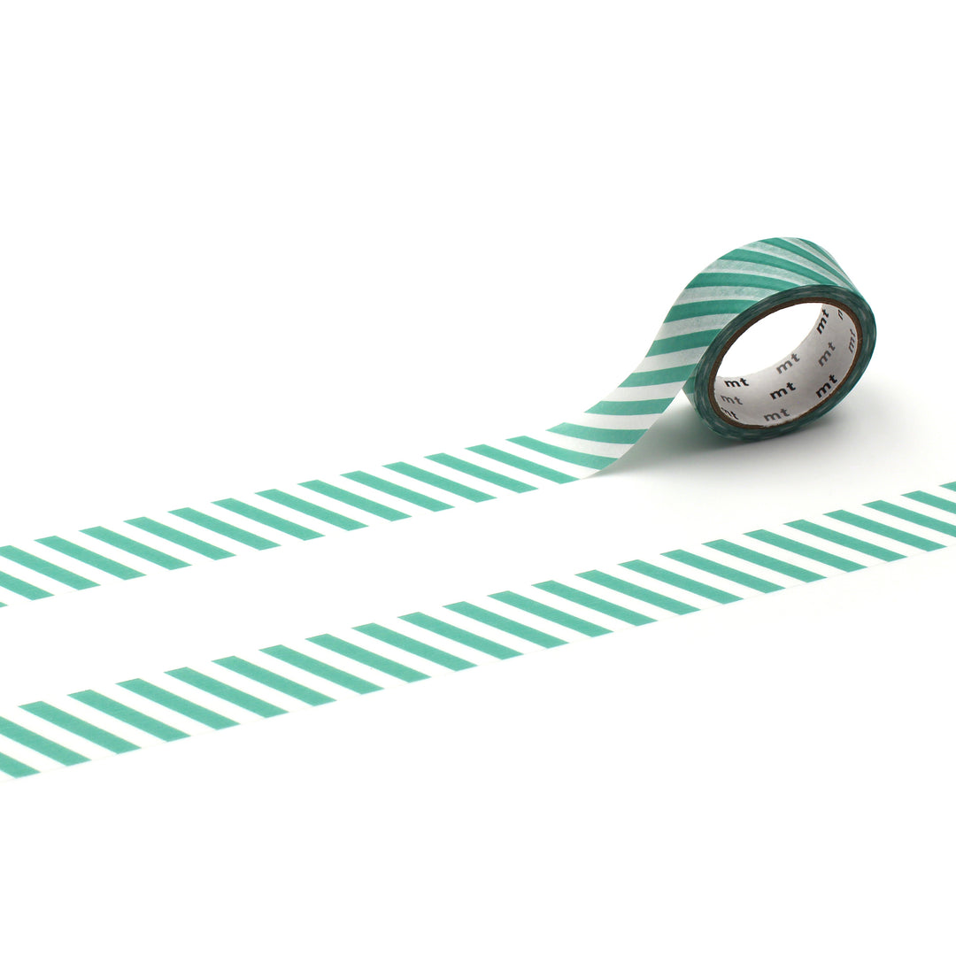 MT 1P Stripe Washi Tape - Emerald Green — pattern detail