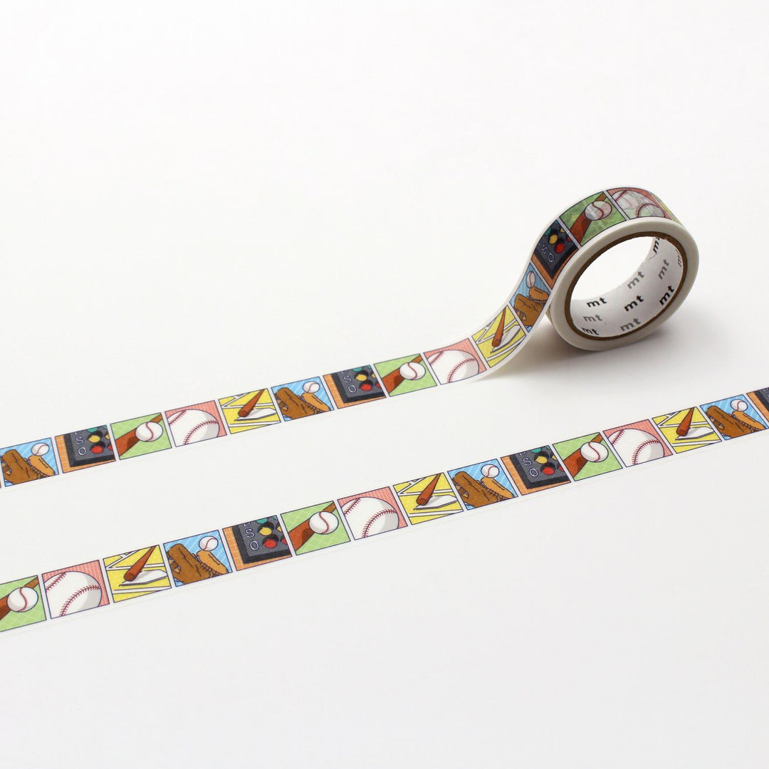 MT EX Washi Tape - Baseball — roll front