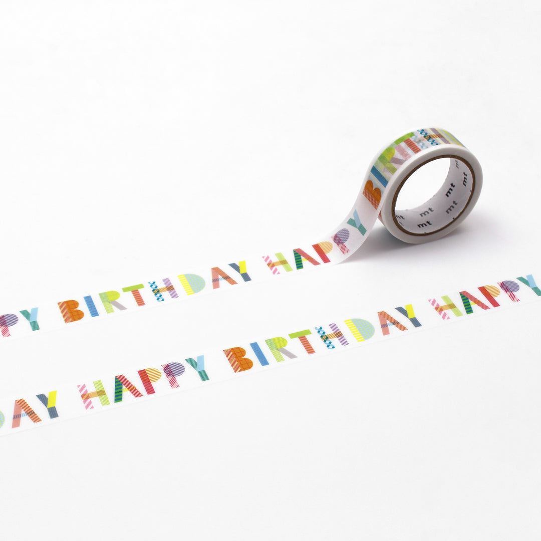 MT EX Washi Tape - Happy Birthday — pattern detail