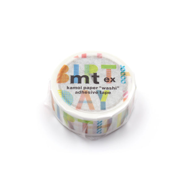 MT EX Washi Tape - Happy Birthday — roll front
