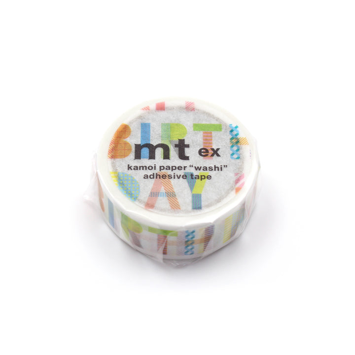 MT EX Washi Tape - Happy Birthday — roll front