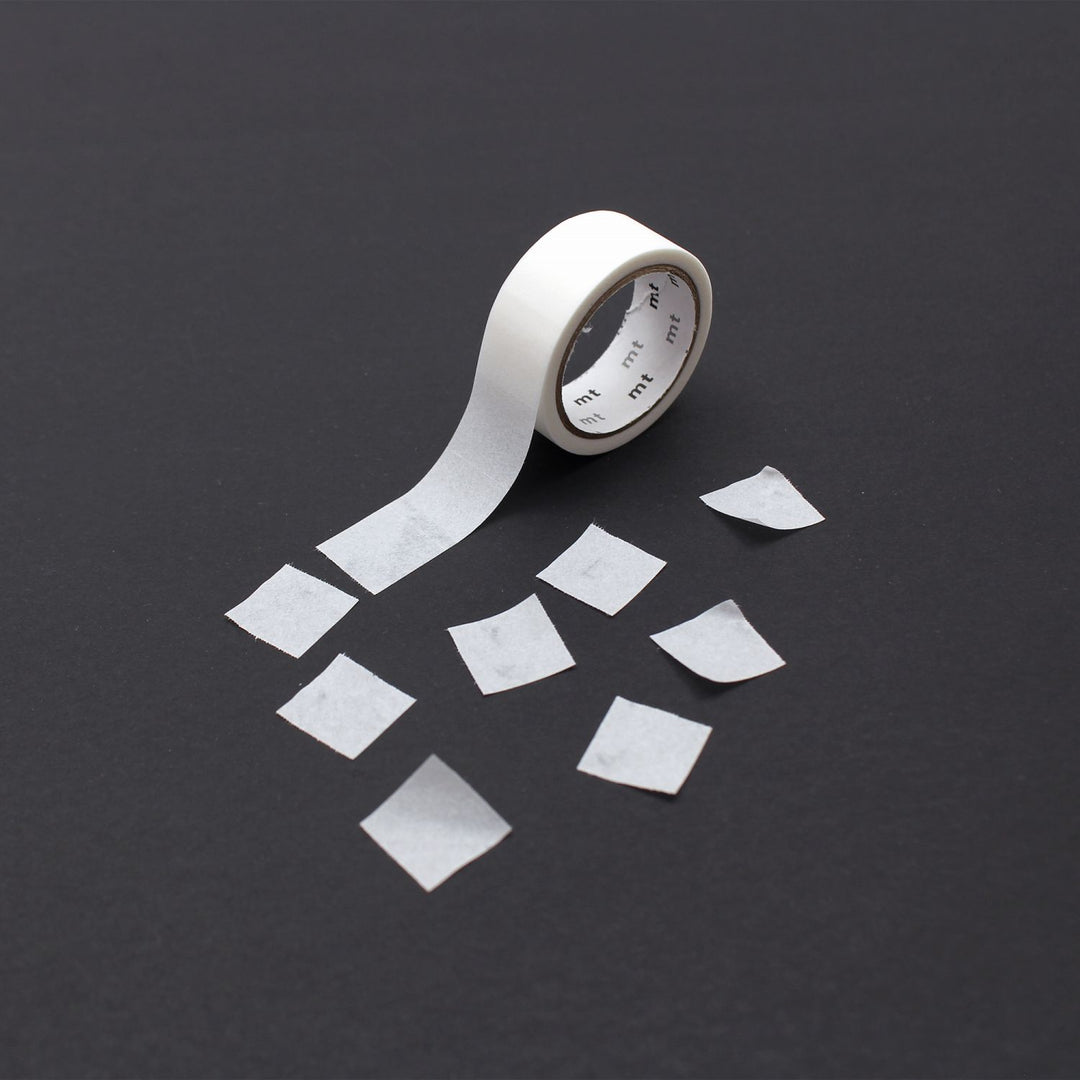 MT KAKUKAKU Washi Tape - White 15mm — applied on surface