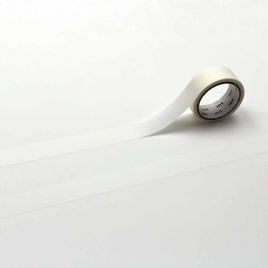 MT KAKUKAKU Washi Tape - White 15mm — roll front