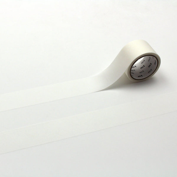 MT KAKUKAKU Washi Tape - White 24mm — roll front
