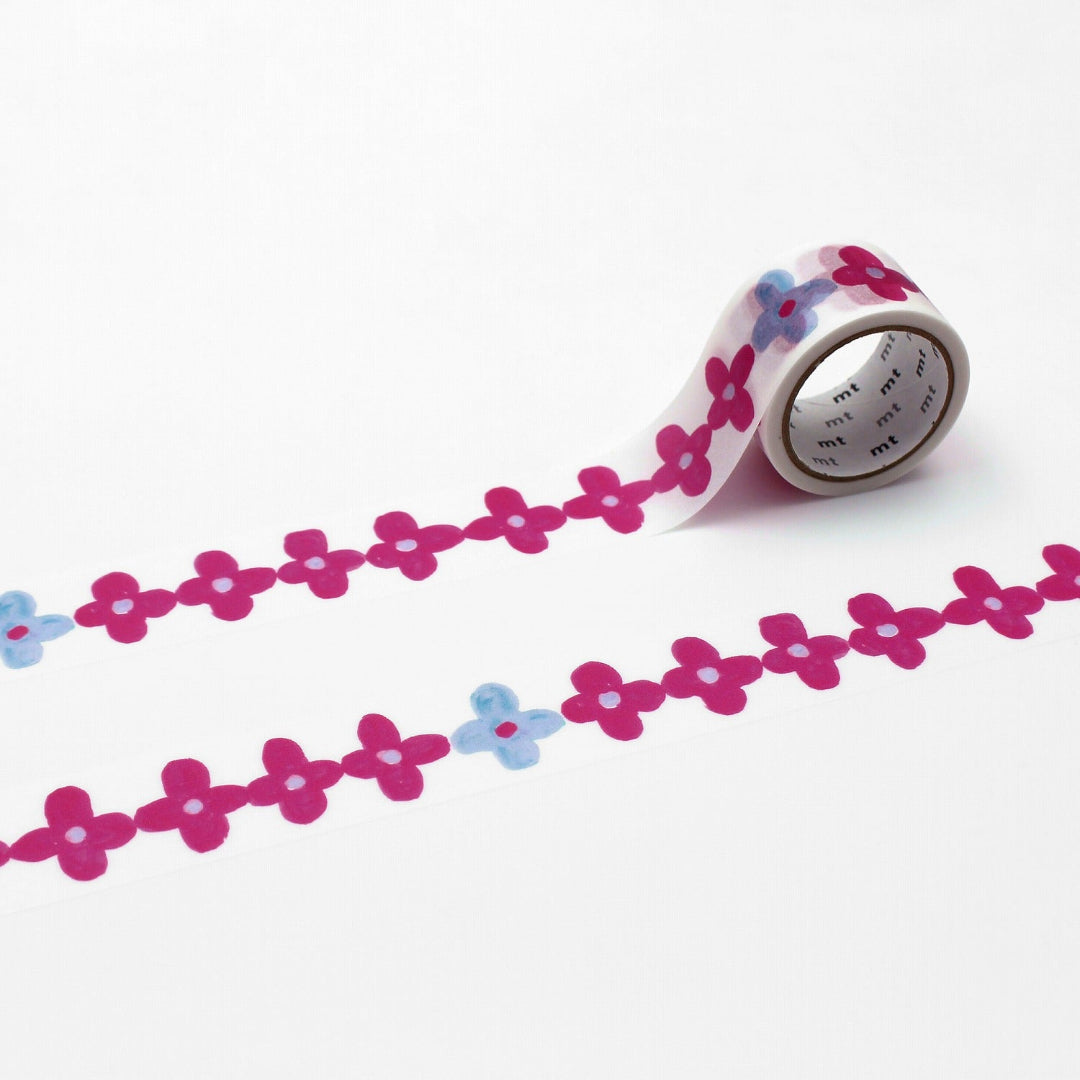MT x Makoto Matsubayashi Washi Tape - Flower Ornament — roll front