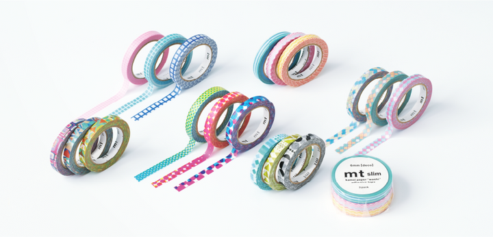 MT Slim Deco Washi Tape - Retro — roll side