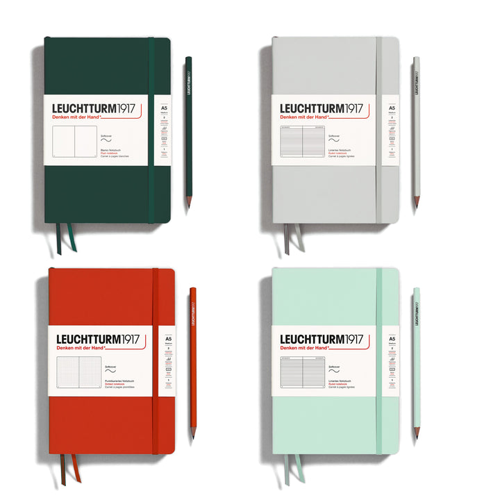 Leuchtturm1917 Natural Colours A5 Medium Softcover Notebook - Dotted / Mint Green — back cover