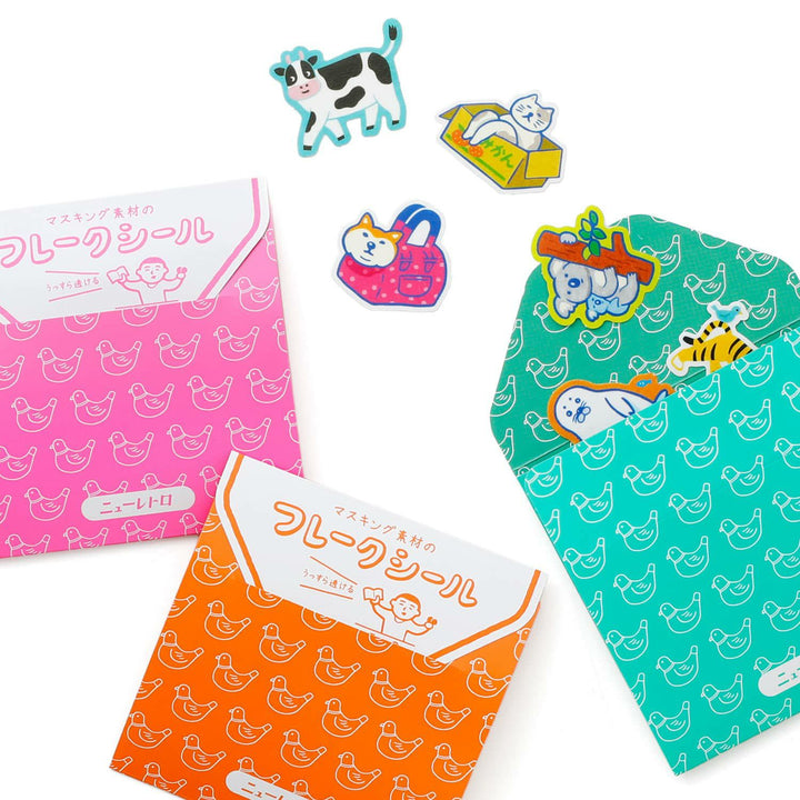 Masking flake stickers feature a variety of unique new retro motifs