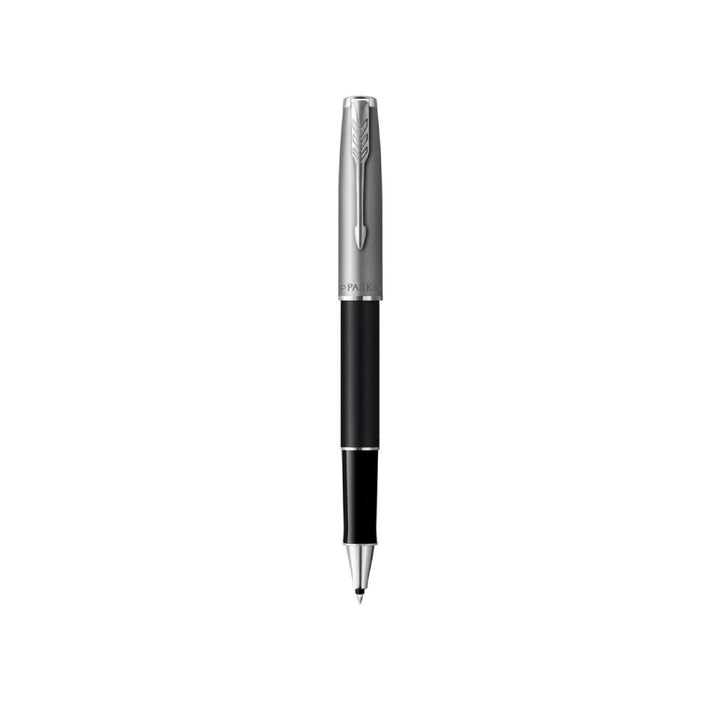 Parker Sonnet Essential SB CT Rollerball Pen Black — uncapped with cap posted