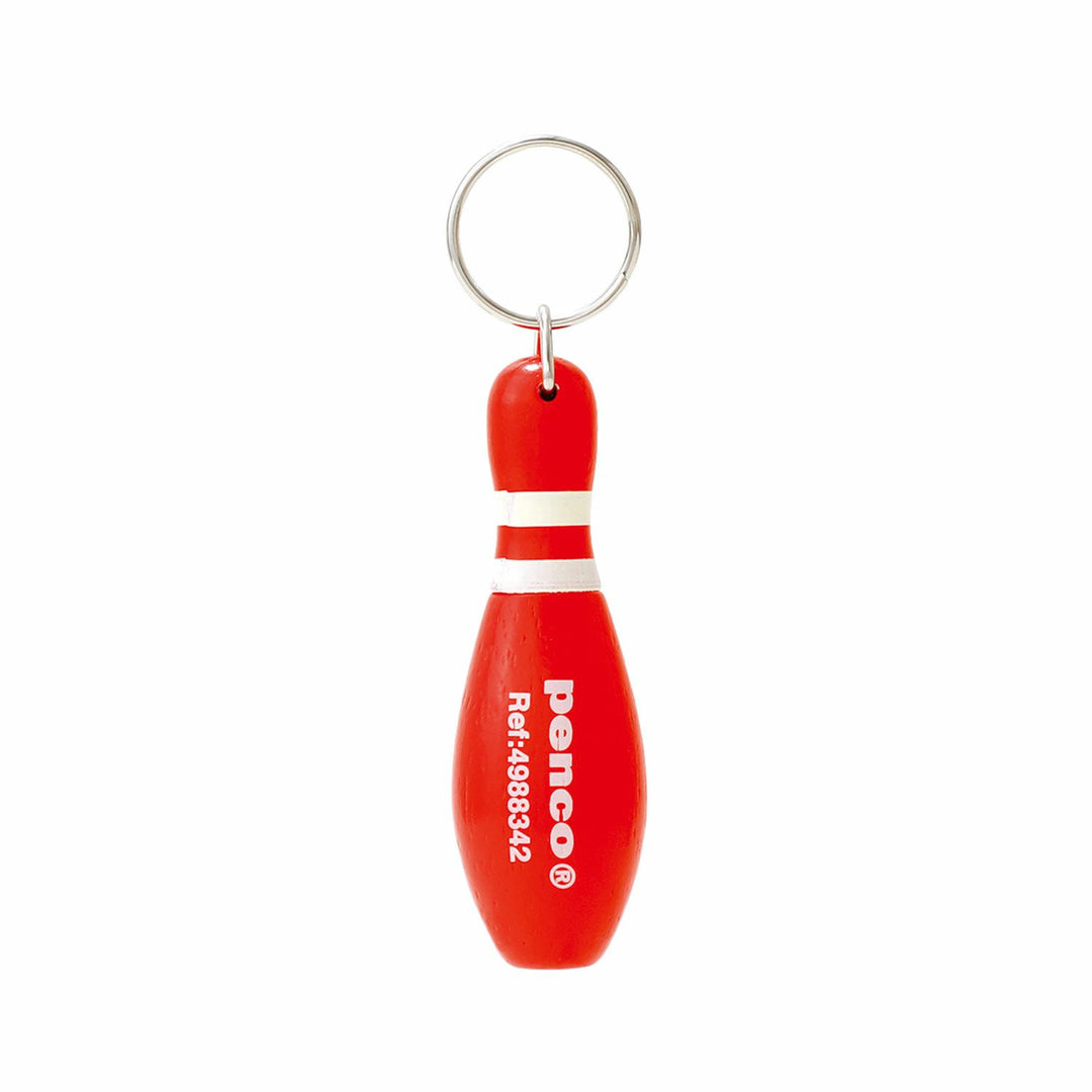 Penco Bowl-point Pen Red bowling pin keychain pen wooden 0.8mm ballpoint.
