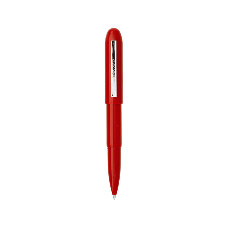 Penco Bullet Ballpoint Pen Light - Red — uncapped with cap posted