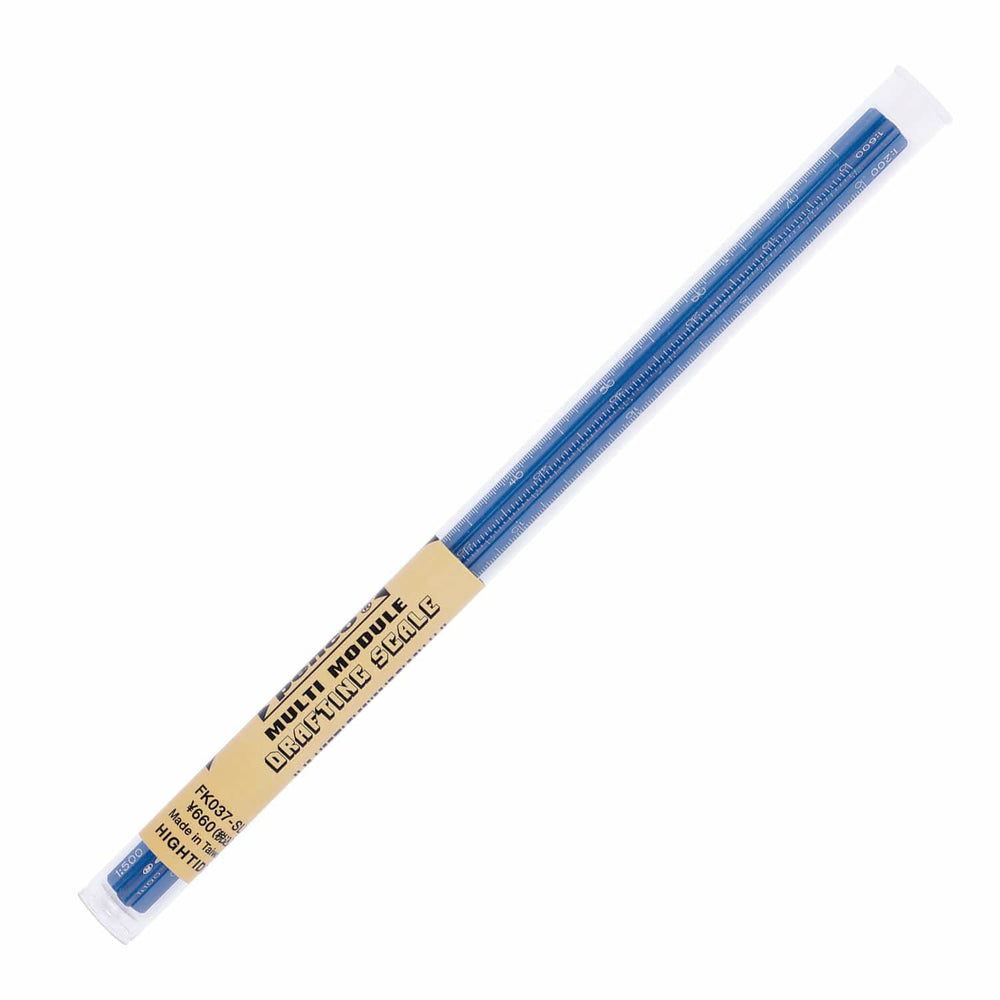 Penco Drafting Scale Ruler Blue with anodized finish and triangular body.